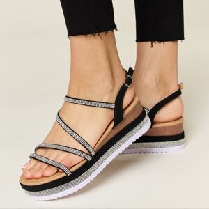 Sparkle Strut Wedge Sandals